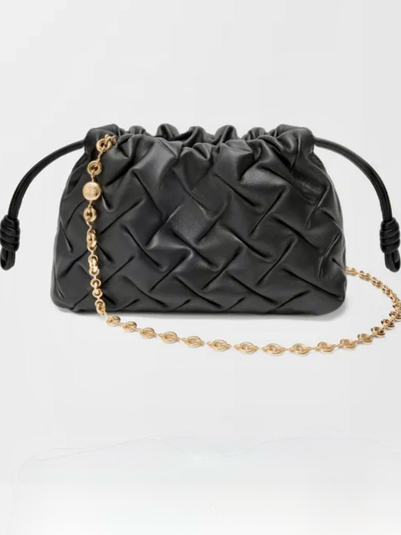 Loewe Mini Flamenco Purse Crossbody Bag Pinched Quilted Leather Gold Chain Nib